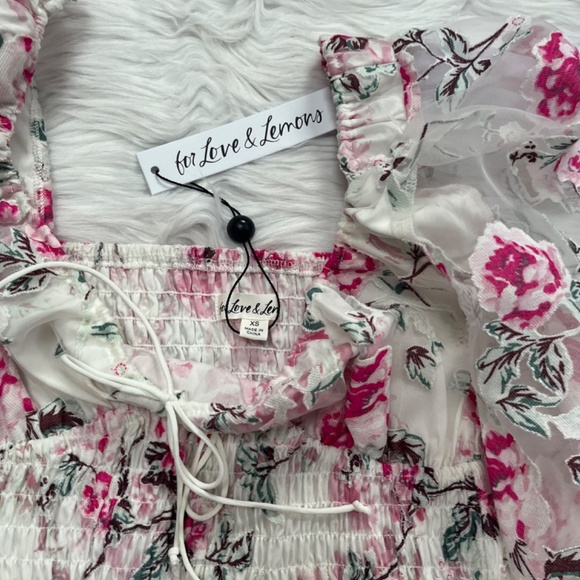 For Love and Lemons Lovell Burnout Smocked Mini Dress - Picture 2 of 5